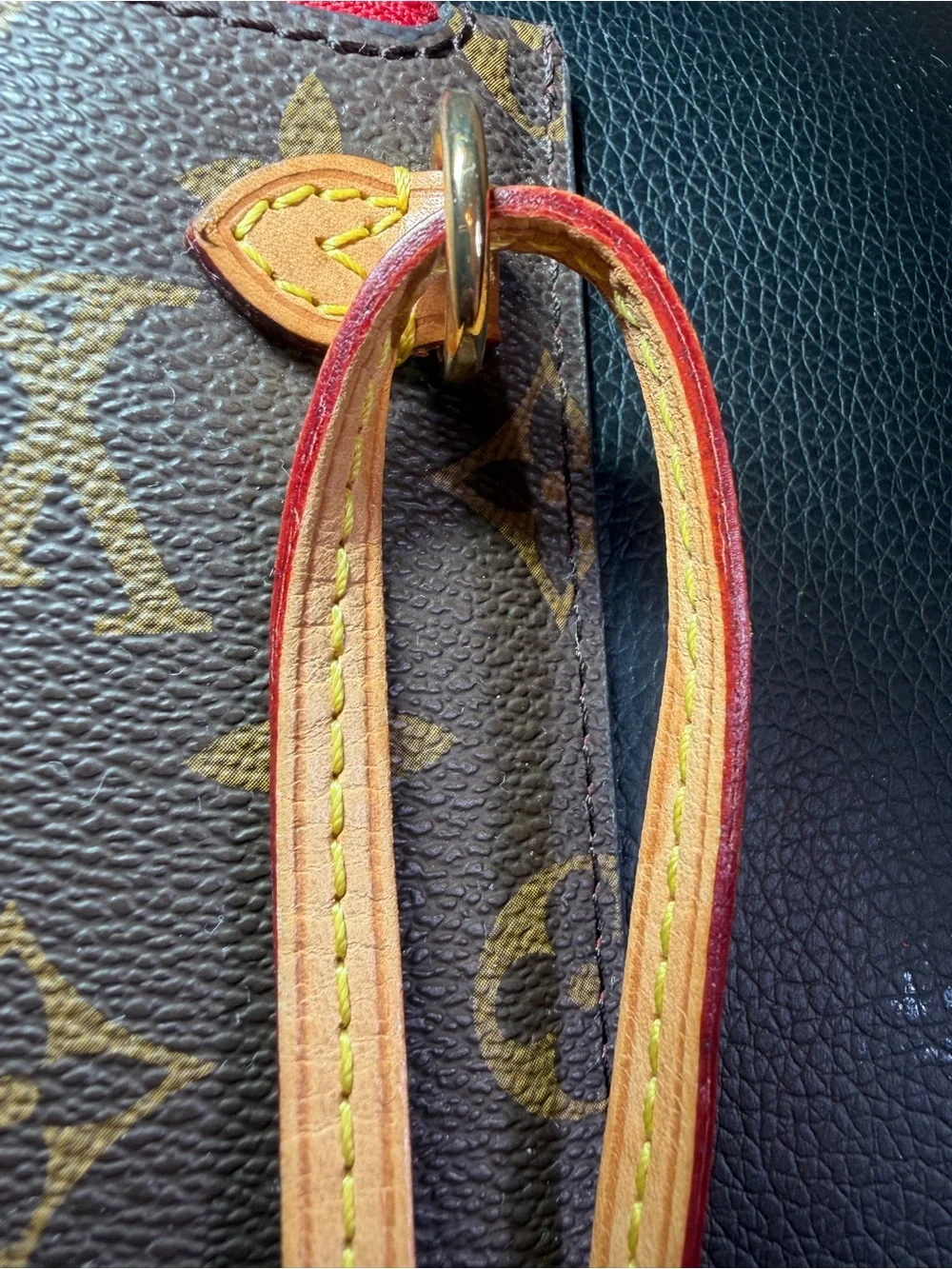 Louis Vuitton Neverfull Pochette Monogram Canvas Wristlet Pouch